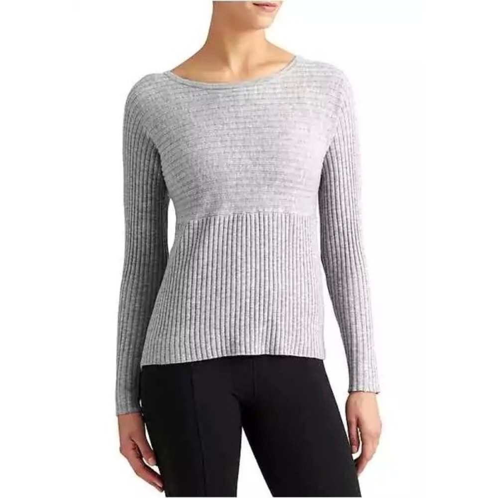 Athleta Hayes Merino Wool Gray Ribbed Sweater S